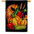 Ornament Collection Ornament Collection H192655-BO 28 x 40 in. Grateful Cornucopia House Flag with Fall Thanksgiving Double-Sided Decorative Vertical Flags Decoration Banner Garden Yard Gift H192655-BO